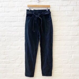 Joe's Jeans || Brinkley High-Rise Paperbag Straight Jeans Belted Black‎ 28 NWT